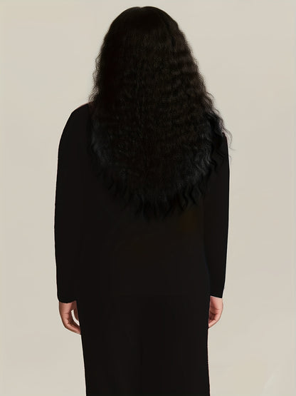 Plus Size - Plus Size - Plus Size - Women'S Plus Size Christmas & Halloween Two-Piece Set - Cozy Long Sleeve T-Shirt with Santa Claus & Snowflake Print, Pockets, and Matching Pants, Casual Holiday Outfit for Fall and Winter,