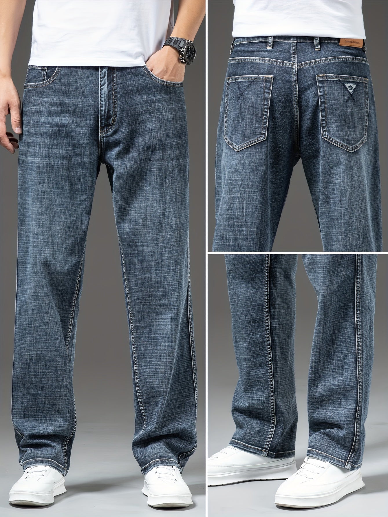 Geng Yuanshi High-End Summer Men's Jeans New Trend Fashion Straight-Leg Light Business Stretch Denim Pants