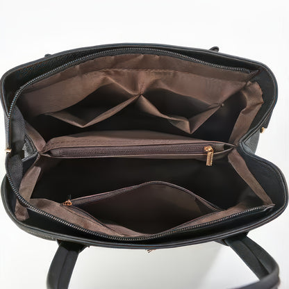 Elegant Women's PU Tote Bag with Removable Strap