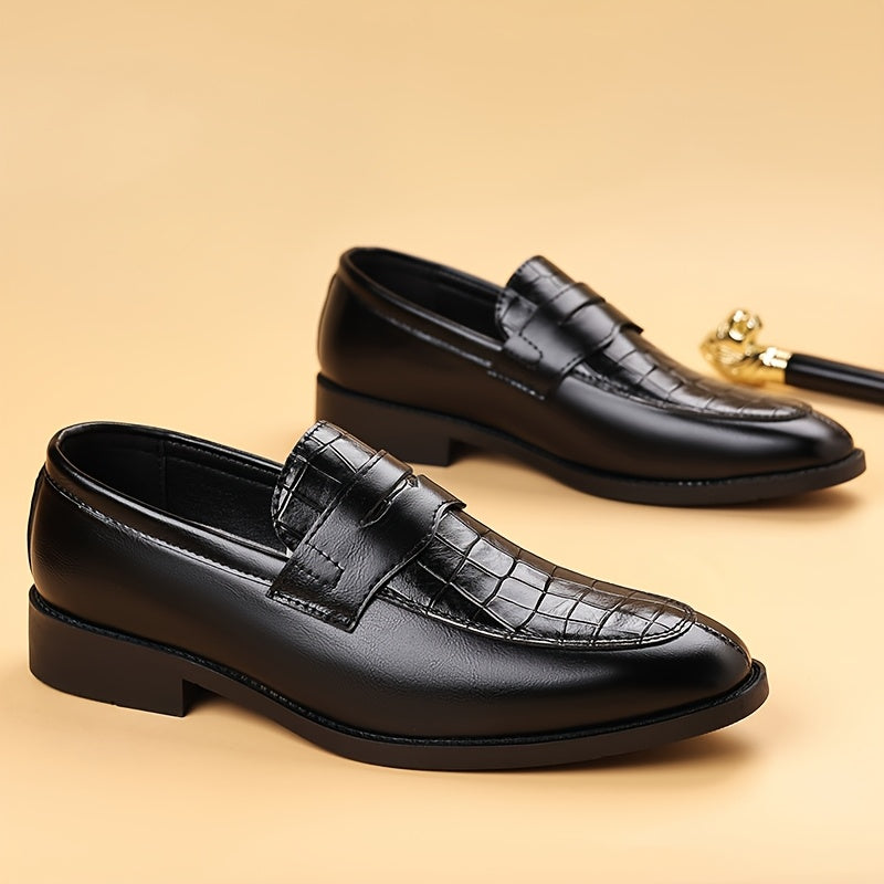 Men's Business & Casual Oxford & Derby Shoes, Slip-On PU, All-Season