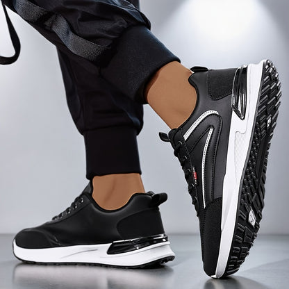 Men's Plus Size Walking Shoes, Skate Shoes, Breathable Trail Running Shoes, Travel Shoes, Trendy Versatile Low-Top Casual Sports Shoes, Fashion Sneakers, Black Knit Mesh Shoes for Spring, Summer, Autumn, All Seasons - ayq