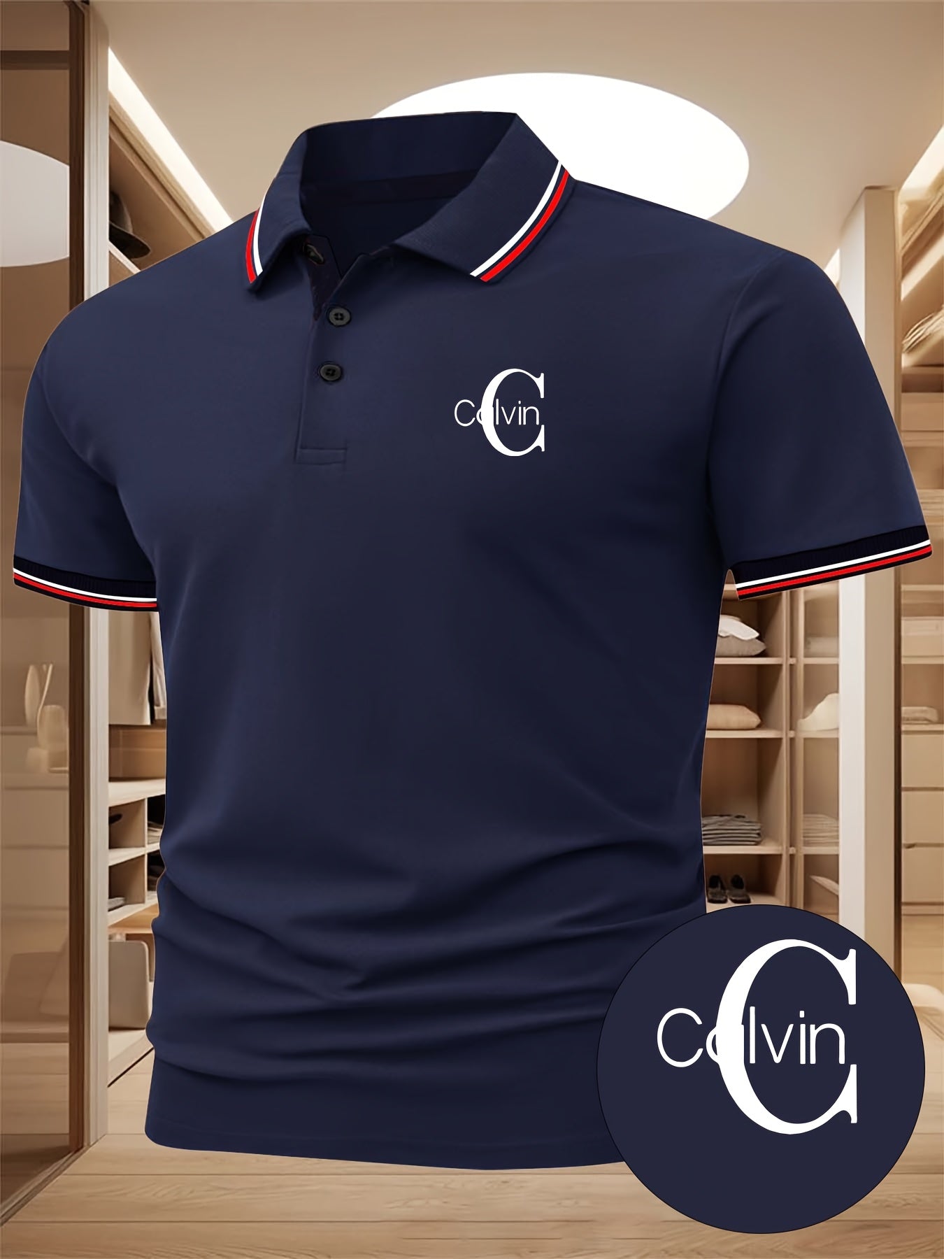Men'S Polo Shirt with Golf Graphics, Featuring a Comfortable And Stylish Design for Summer. This Short-Sleeve Polo Is Perfect for Casual Wear, Available in Dark Blue And Black, with Printed Letters - ayq