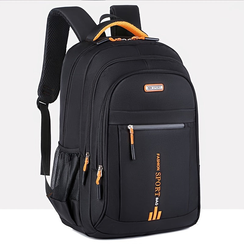 Unisex Large Capacity Travel Backpack - Durable Nylon Laptop Bag with Multiple Compartments, Business  Casual Style, Black with Green Accents, 60.96cm x 40.64cm x 8, Backpack for Travel