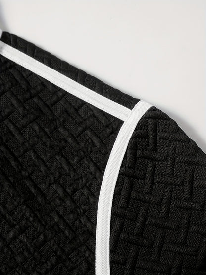 New Autumn Long-Sleeve Sweatshirt Made of Textured Fabric with a Polyester Collar And Versatile Spandex, Knit