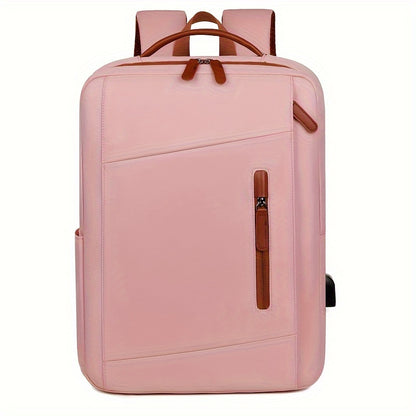 Stylish Lightweight Laptop Backpack - Adjustable Shoulder Straps, Multiple Compartments, USB Charging Port, Perfect for Commuting, School, Travel  Business, Casual Style, Polyester Lining, Secure Zipper Closure, Laptop Carry