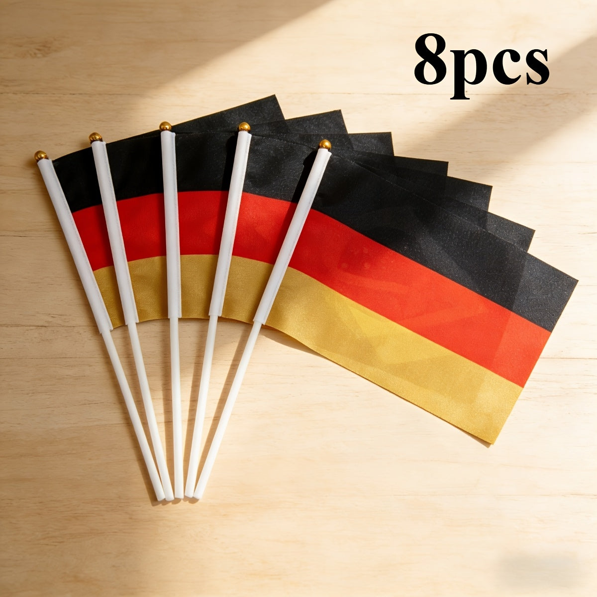 8 or 16-Pack Double-Sided German Flags on 30cm Poles for Events