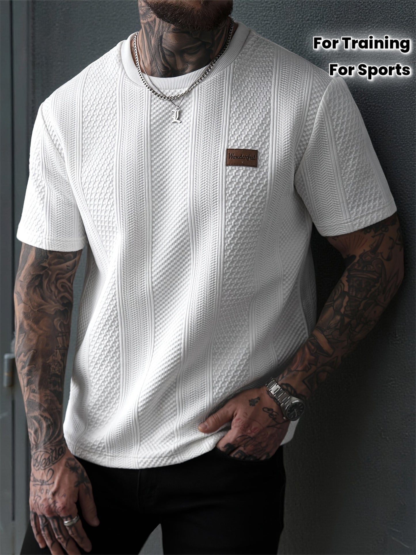 Men'S Crew Neck Long Sleeve T-Shirt | Casual Loose Fit with Slight Stretch Fabric, Ideal for Sports and Fitness Training - ayq