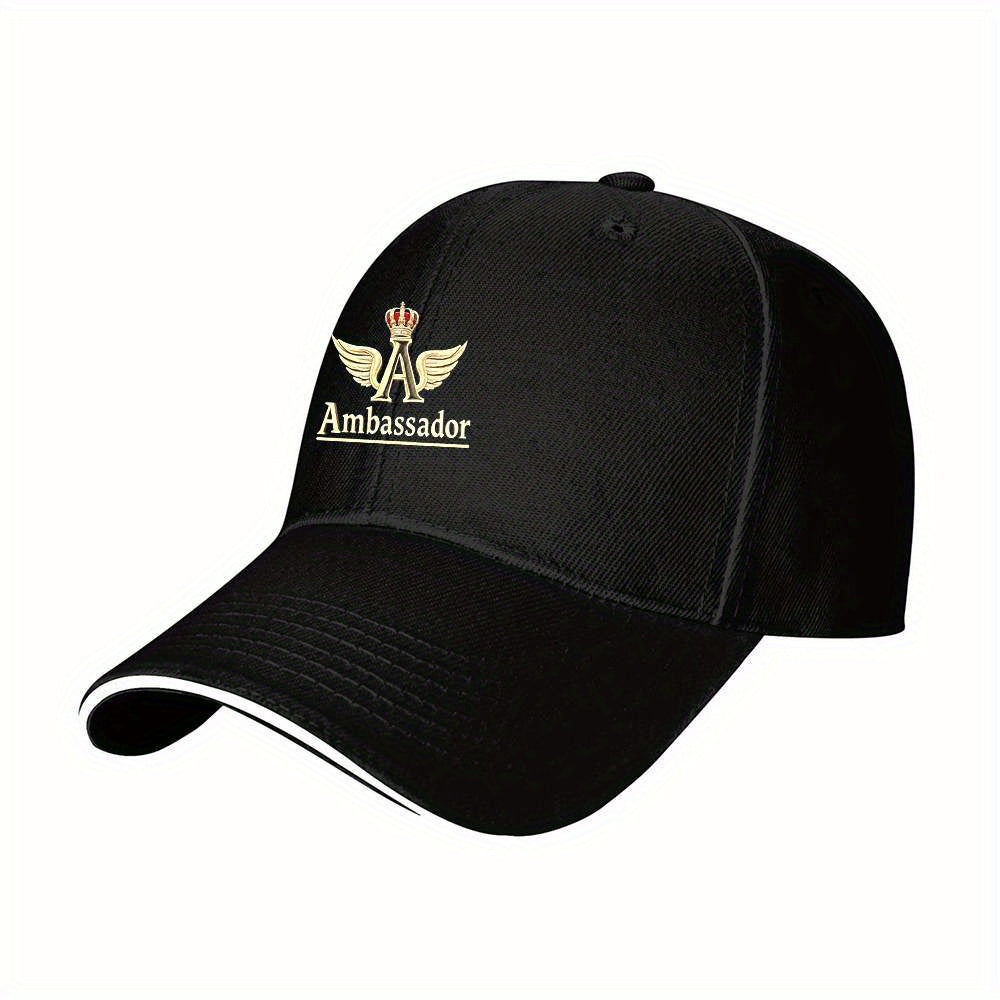 Unisex Lightweight Adjustable Trucker Hat with Golden Winged Emblem