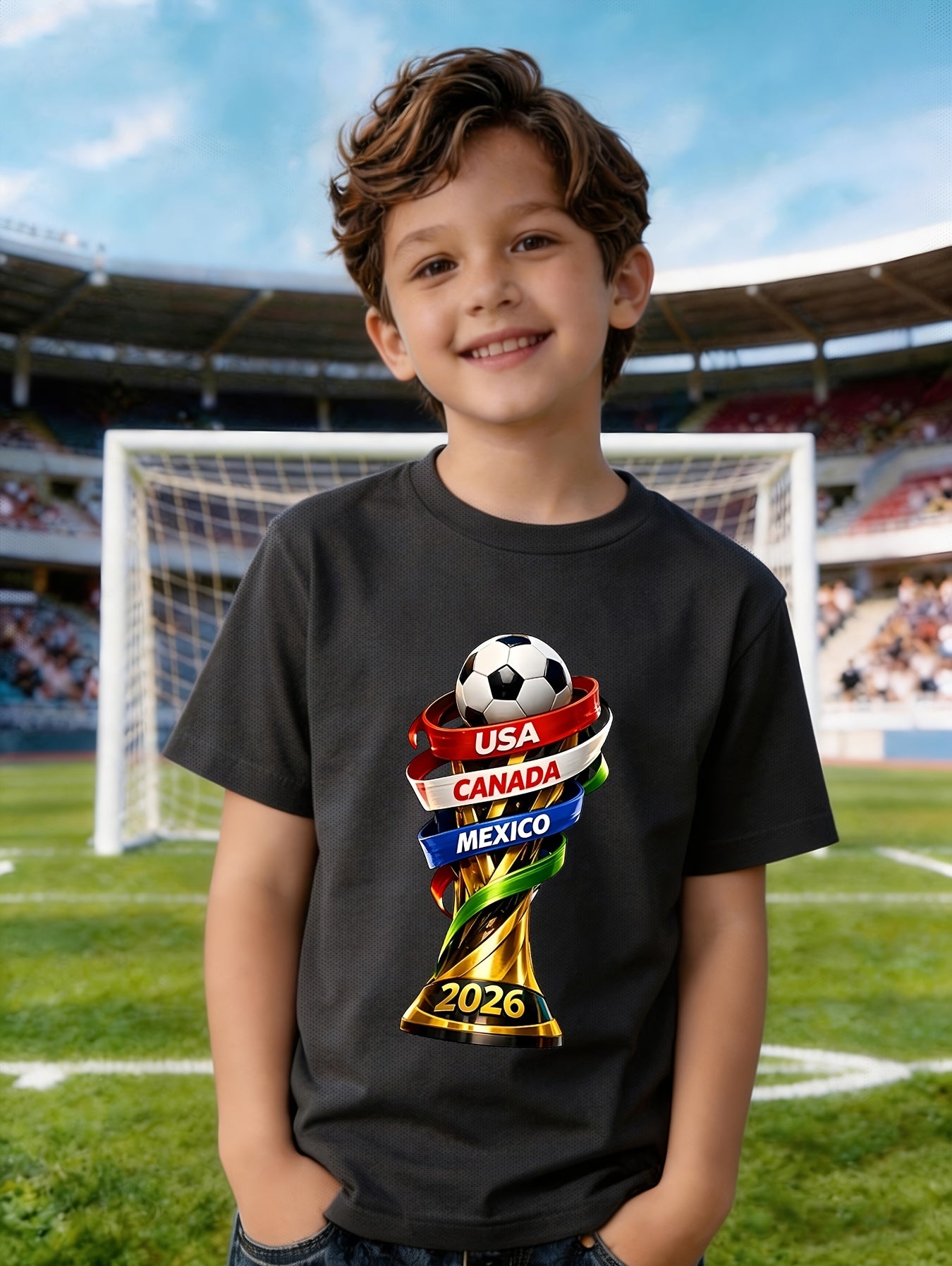 2026 FIFA World Cup Boys Mesh T-Shirt - Summer Sportswear