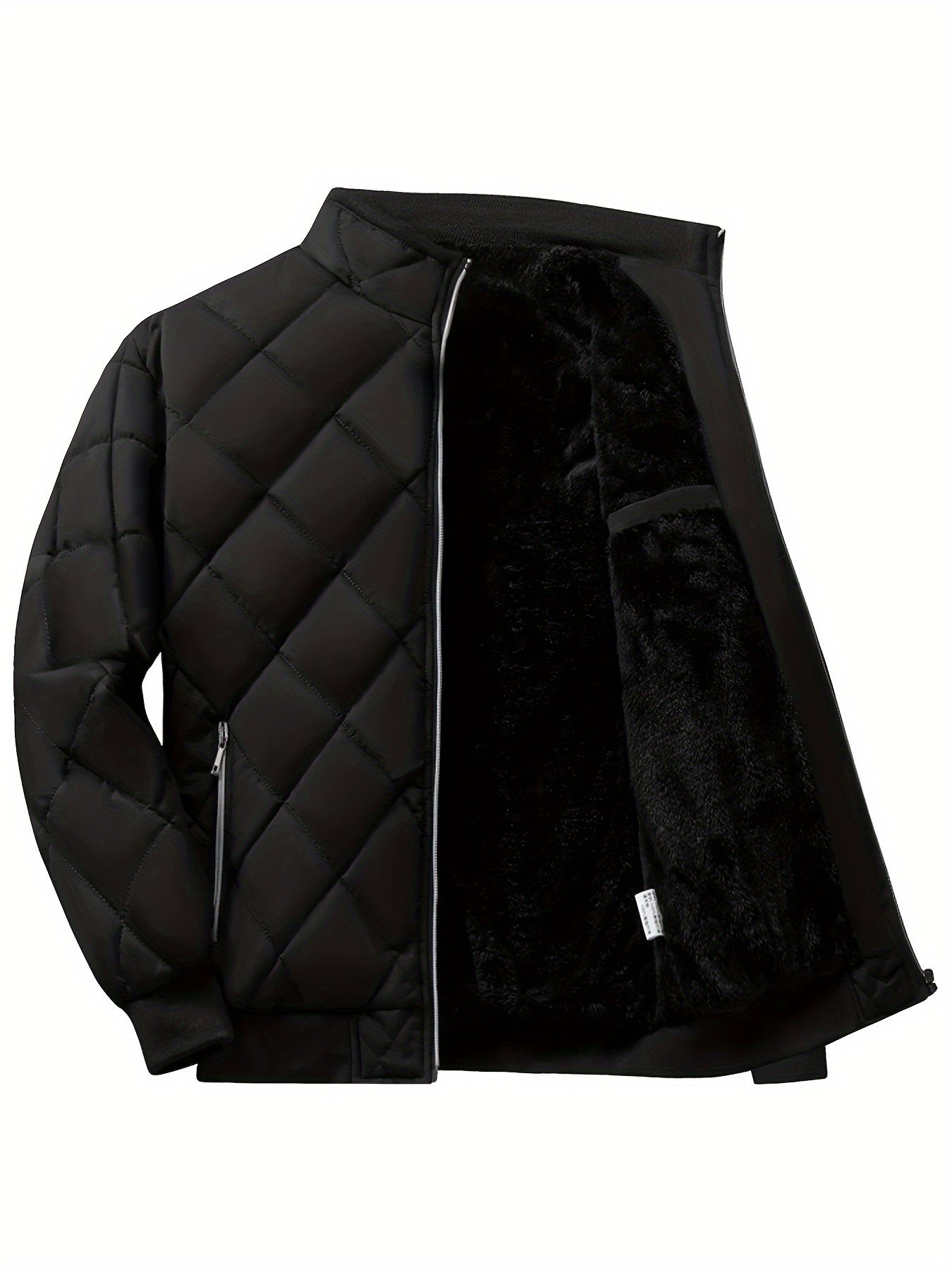 Men'S Lightweight Quilted Jacket - Solid Color Stand Collar Winter Coat with Pockets, Casual Regular Fit for Cold Weather, Versatile Outerwear, Durable Outerwear