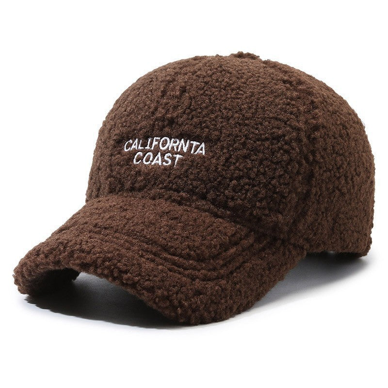 Women’s Warm Plush Baseball Cap, Casual Street Style for Fall and Wint