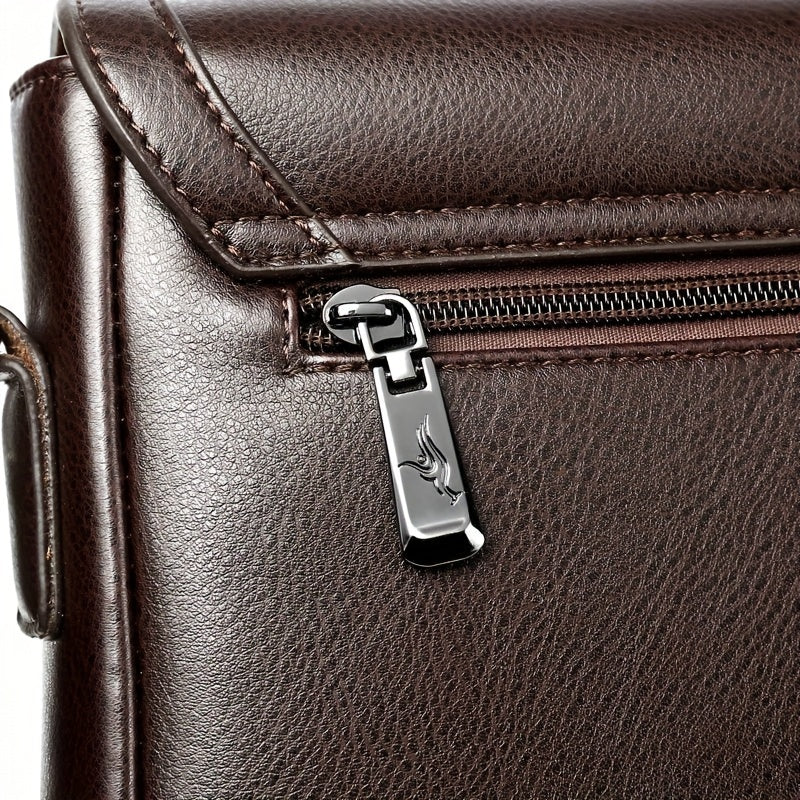 1pc KANDIDER Men's Fashion Crossbody Bag - Brown Vertical Shoulder Satchel with Adjustable Strap, Large Capacity for Business  Casual Travel