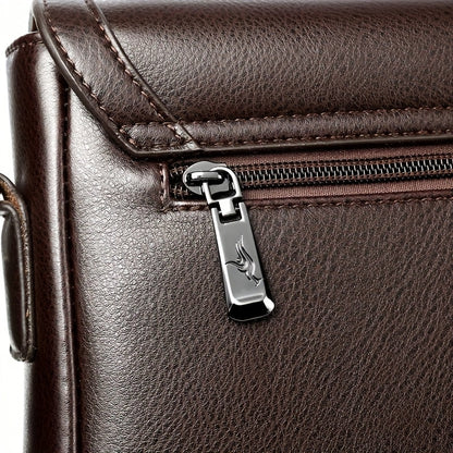 1pc KANDIDER Men's Fashion Crossbody Bag - Brown Vertical Shoulder Satchel with Adjustable Strap, Large Capacity for Business  Casual Travel