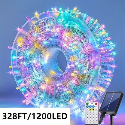 Solar Remote Control 19 Modes Outdoor Festival Party Decorations Garden Corridor Decoration Christmas Halloween Lights Wedding Proposal Scene New Year Decoration