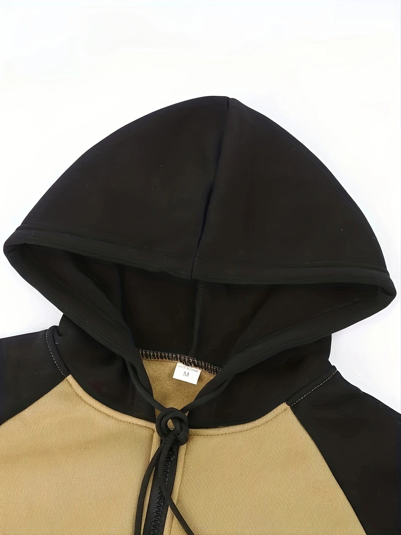 Men's Autumn and Winter Zipper Sweater Contrast Color Shoulder Sleeve Hoodie