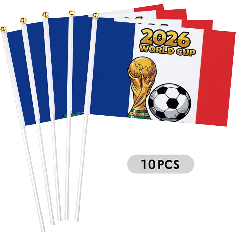 2026 World Cup Fan Handheld Banner with Trophy and French Flag
