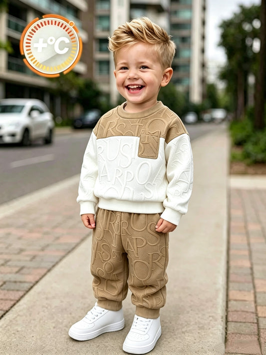 Baby Boys' Fall Winter Jacquard Sweatshirt & Pants Set