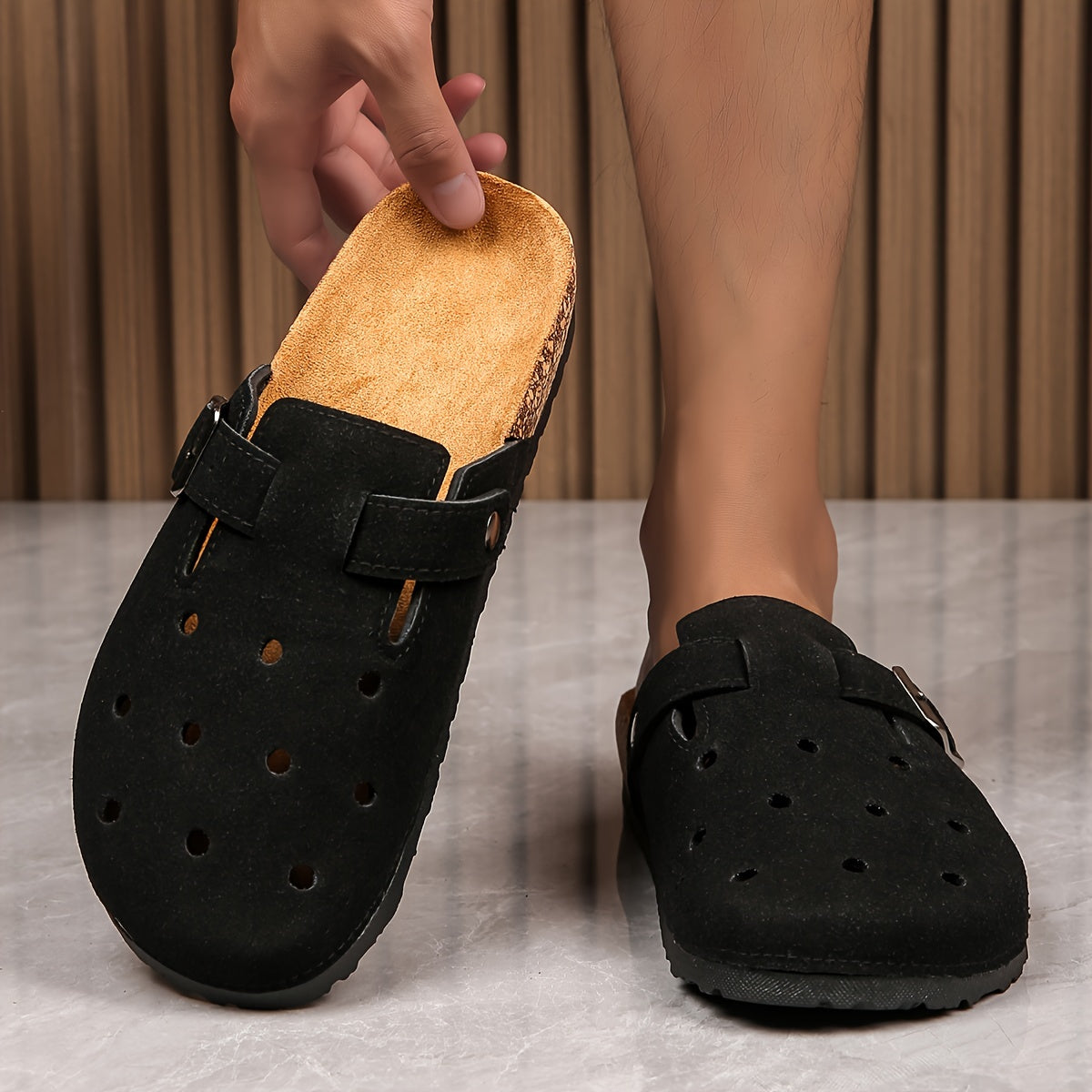 Men's Breathable Non-Slip Home Slippers with Microfiber Upper