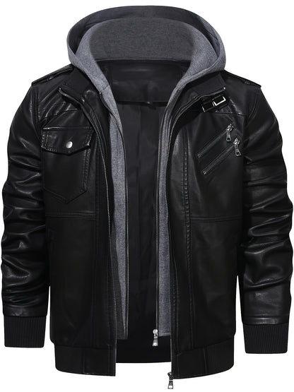 Men's Casual Hooded Softshell Jacket for Fall/Winter