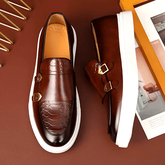 Men's All-Season Plaid Slip-On Dress Shoes