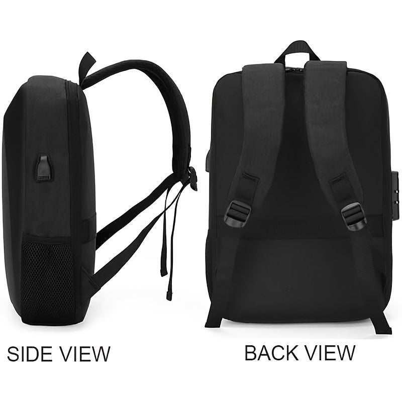 Durable Build, Business Style Laptop Backpack with Anti-Theft Design, Adjustable Shoulder Straps, Multiple Compartments, Zipper Closure  PVC Lining - Black, Secure Laptop Storage   Sleek Backpack Design   Sturdy Zipper Closu
