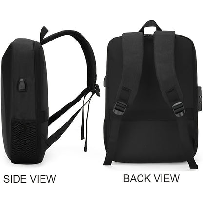 Durable Build, Business Style Laptop Backpack with Anti-Theft Design, Adjustable Shoulder Straps, Multiple Compartments, Zipper Closure  PVC Lining - Black, Secure Laptop Storage   Sleek Backpack Design   Sturdy Zipper Closu