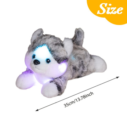 Adorable Husky Plush Night Light - 35Cm/13.7" Soft Stuffed Dog Toy Featuring a Glowing LED, Perfect for & Teens, Great Birthday Or Holiday Present