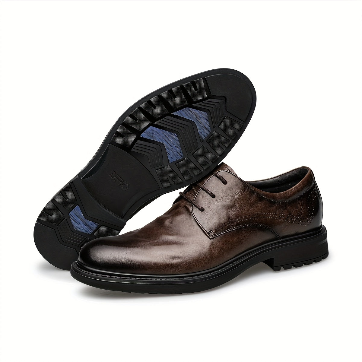 Men's Handmade Leather Derby Shoes Business Formal Low Top