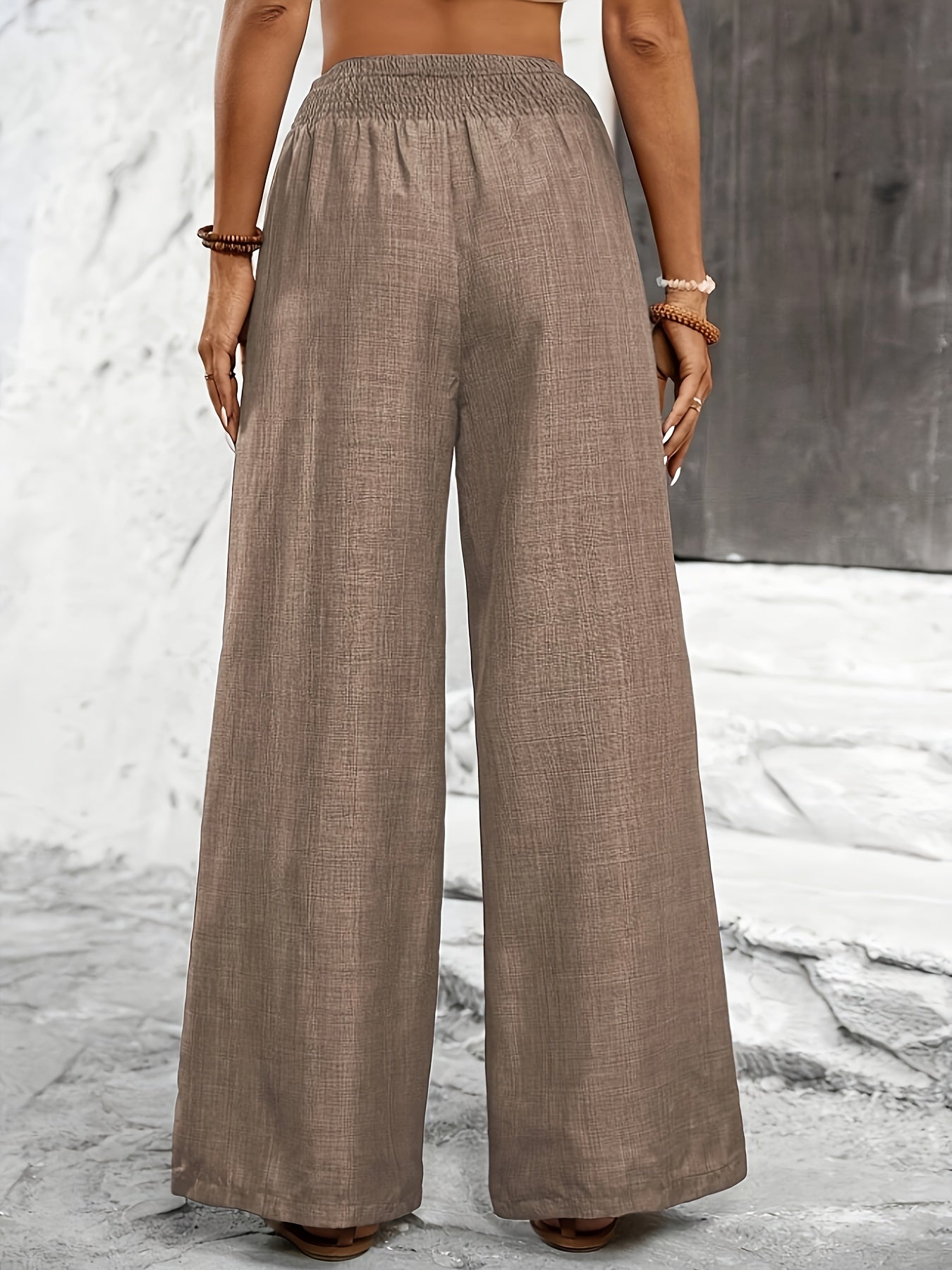 Elegant Solid Color Twisted Knot Straight-Leg Pants
