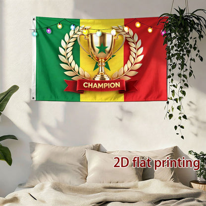 Senegal Football Fan Banner - Polyester, Single-Sided Print