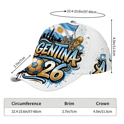 Men's Lightweight Argentina 2026 Football Baseball Cap - Sports Style