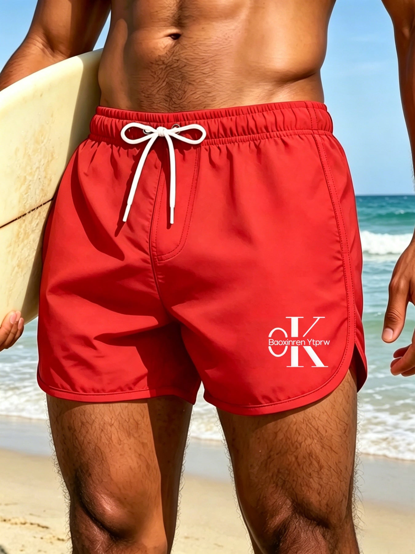 Men's Quick-Dry Woven Beach Shorts with Stylish Print
