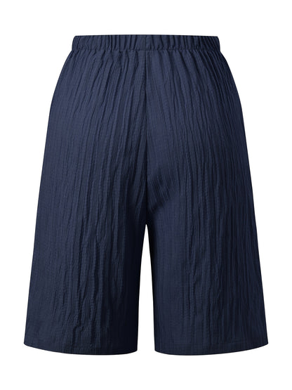 Women's Casual Solid Color Lightweight Summer Shorts Set