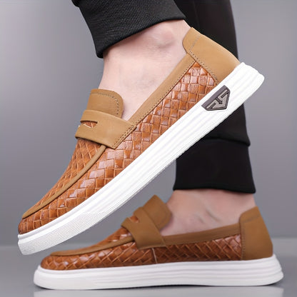 Men's Casual Slip-On Loafers in Microfiber Synthetic Leather