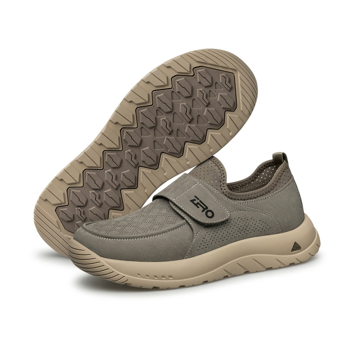Men's Breathable Casual Canvas Shoes with Hook and Loop Fastener