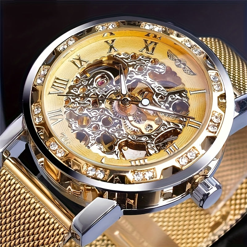A Genuine Mechanical Watch With A Hollow Design For Men, A Stylish And Cool Famous Watch, A Tech-savvy And Luxurious Hot Sale Men's Watch, A Casual And Versatile Branded Wristwatch.