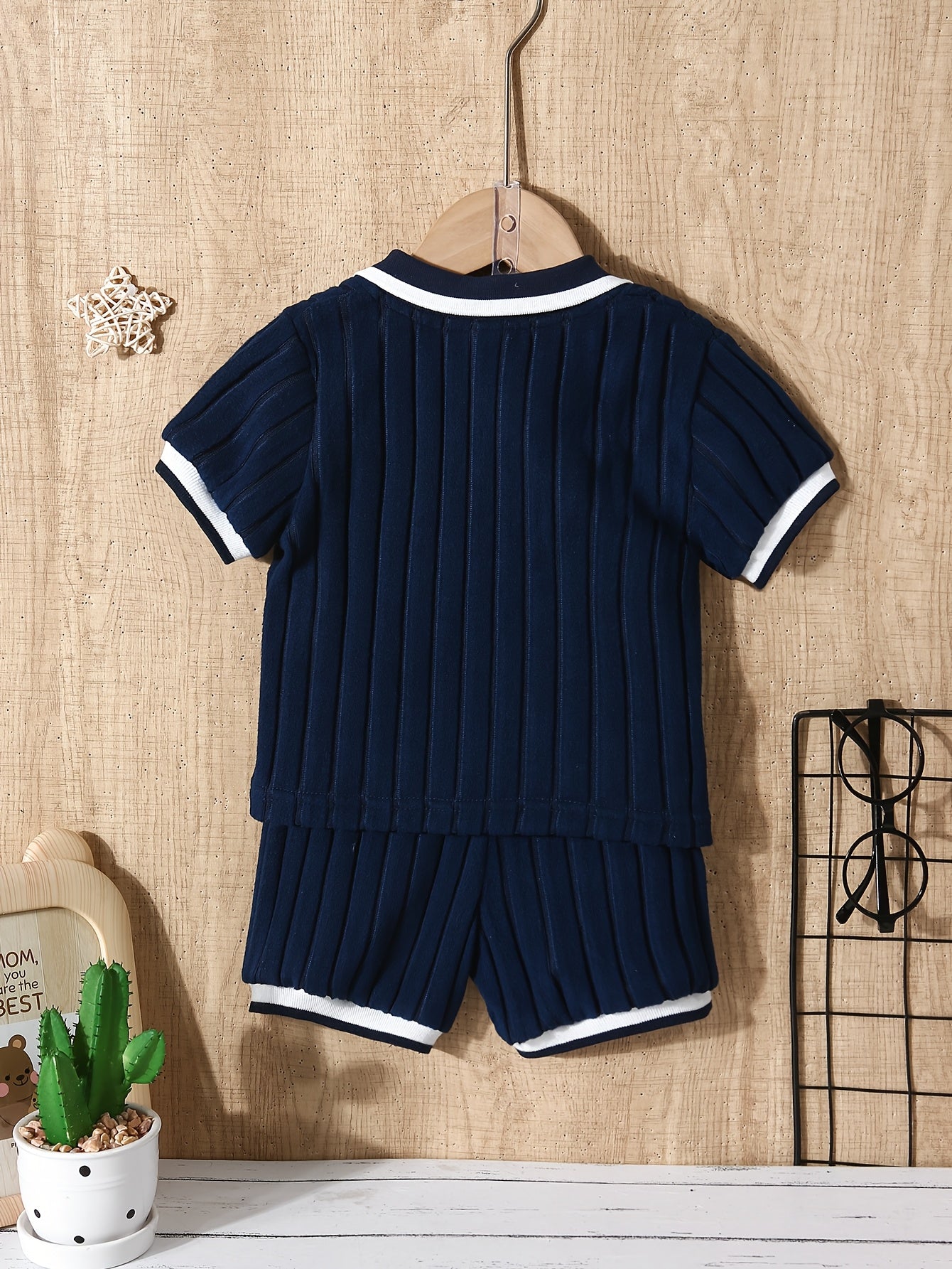 Boys' Casual Polo Shirt and Shorts Set for Spring Summer