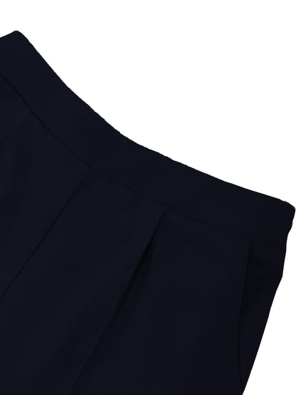 Women's Fashionable Set in Solid Color Top with Straight-Leg Pants, 2pcs Set for Elegant Style