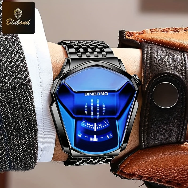 BINBOND Men's Quartz Business Watch Stainless Steel Strap