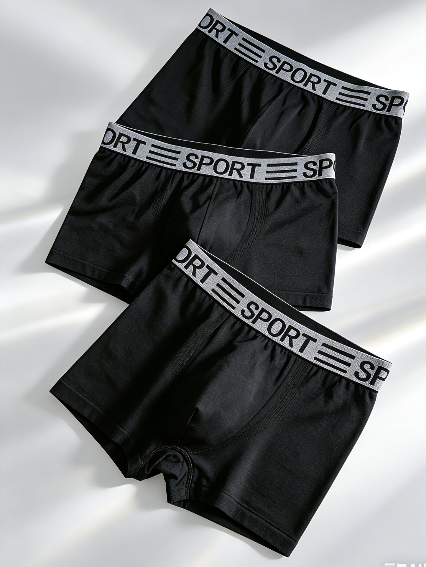3pcs Men's Moisture-Wicking Quick-Dry Boxer Briefs, Soft & Breathable
