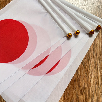 Japanese Handheld Flags 14x21cm Polyester Multipack of 5