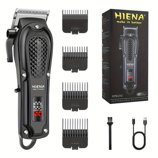 HIENA Professional Hair Clippers for Men and Women with LCD Display, USB Rechargeable, ≤36V Operating Voltage, 18650 Series Lithium Battery, Efficient and Precise Haircutting for Salon and Home Use