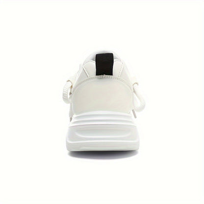 Men's Breathable Sneakers in White - Casual  Sporty Lace-Up Running Shoes with EVA Sole