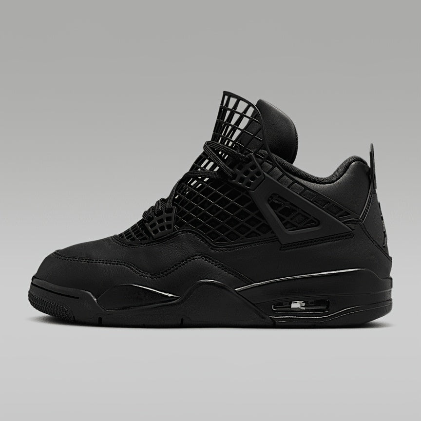 Air Jordan 4 Net Women's Mid-Top Sneakers in Black Leather