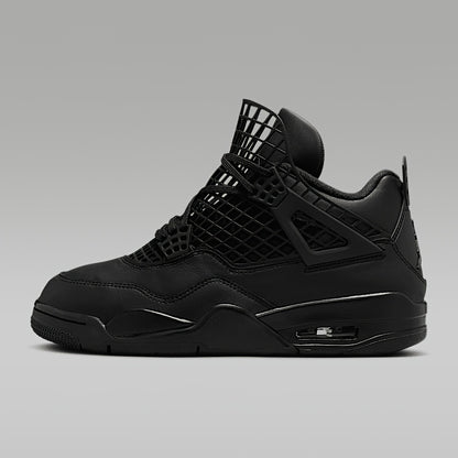 Air Jordan 4 Net Women's Mid-Top Sneakers in Black Leather