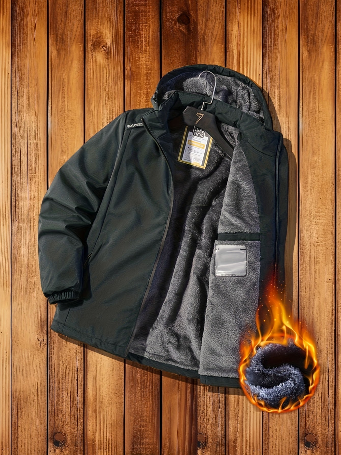 Men'S Fleece Jacket - Full-Zip Hooded Coat with Zippered Pockets, All-Season Lightweight Outerwear for Gym, Hiking, Everyday - - Easy-Care Polyester Jacket for Teens & Adults, Gym Apparel, Sporty Design, Durable Fabric, Activ