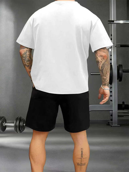 Men's Summer Casual Sport Set with White Striped Design
