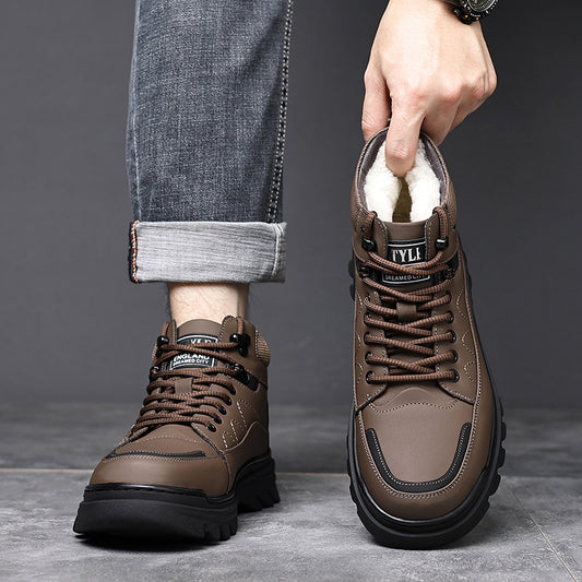 Men's Fleece-Lined Outdoor Snow Boots, Casual Sports Shoes, 3 Colors Available, Lace-Up Design, Warm and Cold Resistant Thick Sole Durable Anti-Slip for Work Travel, Winter Boots For Men, Men Winter Boots, Winter Shoes For Me