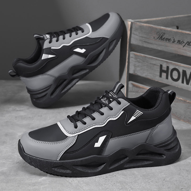 Men's Retro Sporty Casual Sneakers - Low-Top Breathable PU Upper, Cushioned EVA Insole  Durable PVC Outsole - All-Season Comfort for Daily Wear, Running  Casual Outings - Black