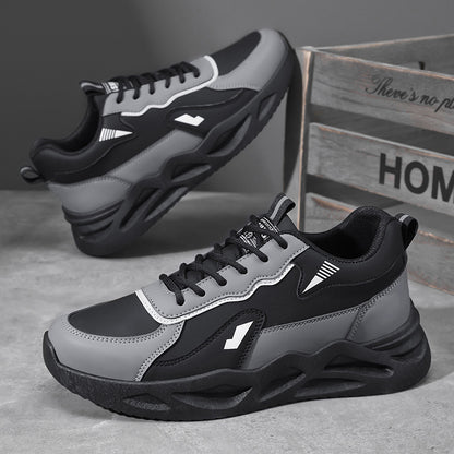 Men's Retro Sporty Casual Sneakers - Low-Top Breathable PU Upper, Cushioned EVA Insole  Durable PVC Outsole - All-Season Comfort for Daily Wear, Running  Casual Outings - Black